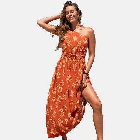 Женские платья Cupshe Women's Maxi Dress Floral Print-S-Orange