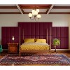 Jaxx Panelist Modern Padded Headboard – Set of 4 Wall Mounted Panels - King, Vino Red Microvelvet - 4 of 4