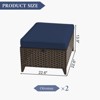 YARDSIGHT 2 Pieces Wicker Outdoor Ottoman Set for Cozy Patio Relaxation - 3 of 4