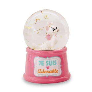 Silver Buffalo Disney Aristocats Marie "Je Suis Adorable" Light-Up Mini Snow Globe - 1 of 4