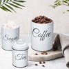 Coffee Tea Sugar Containers for Countertop, 3-Piece Stainless Steel Kitchen Canisters Set - 3 of 4
