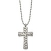Chisel Titanium Polished and Hammered Carbon Fiber Reversible Cross 22" Necklace - 2 of 4