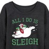 Women's - Frosty The Snowman - Christmas Lightweight French Terry Wide Neck Long Sleeve Graphic Shirt - 2 of 4