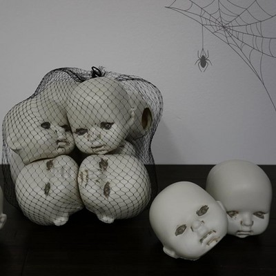 4E's Novelty Doll Heads Halloween Decorations, 12 Pcs Baby Doll Heads in Mesh Bag, 3.5" Baby Doll Heads for Halloween Perfect Decor