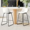 Arceso 26" Faux Leather Barstools Set of 2, Bar Stools, Modern Counter Height Stools with Back and Metal Legs, Armless Counter Chairs, White - 2 of 4