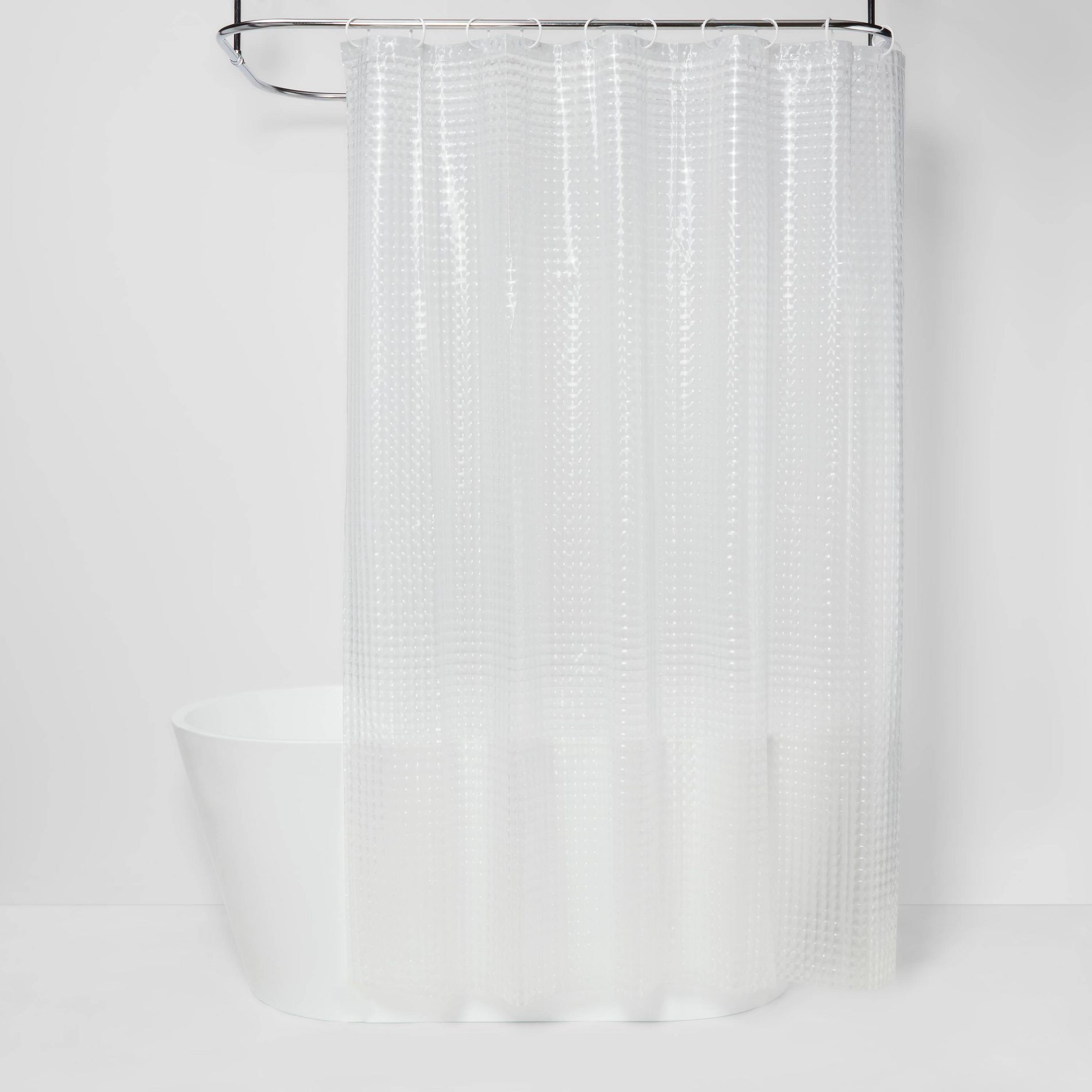 Cubic Shower Curtain Clear - Room Essentials™: PEVA Bathroom Liner, Molded, PVC-Free, Waterproof