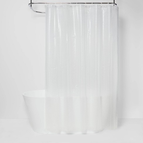 Cubic Shower Curtain Clear Room, How Long Is A Shower Curtain Supposed To Be