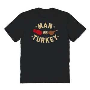 Famous In Real Life Men's Man Vs Turkey Short Sleeve Graphic Cotton T-Shirt - 1 of 3