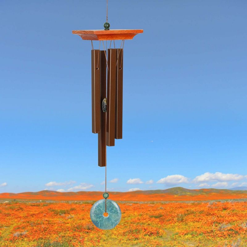 Woodstock Wind Chimes Signature Collection, Woodstock Turquoise Chime, Bronze Wind Chime, 3 of 11