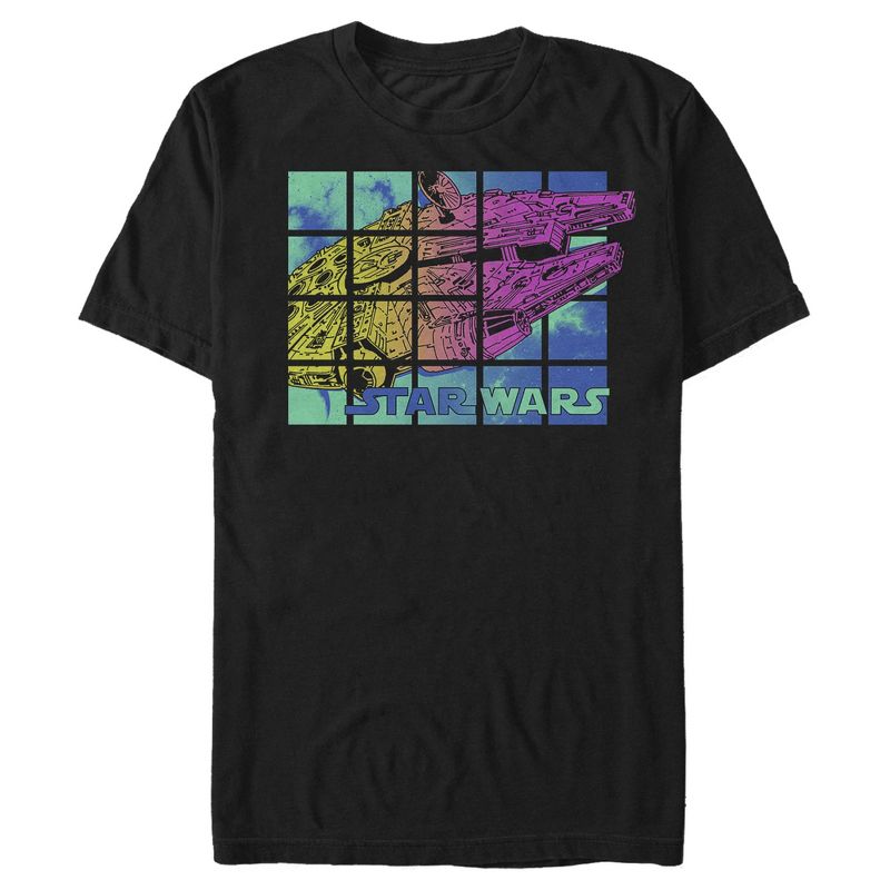 Men's Star Wars Millennium Falcon Color Tile T-Shirt, 1 of 5