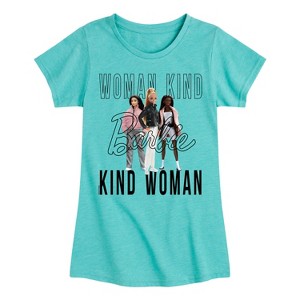 Girls' - Barbie - Woman Kind, Kind Woman Fitted Short Sleeve Graphic T-Shirt - 1 of 4