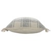 HomeRoots 20" X 20" White And Gray-Blue Polyester Plaid Zippered Pillow - 4 of 4