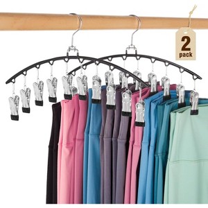 HOUSE DAY Legging Organizer, Metal Yoga Pants Hanger 2 Pack with 10 Clips - 1 of 4