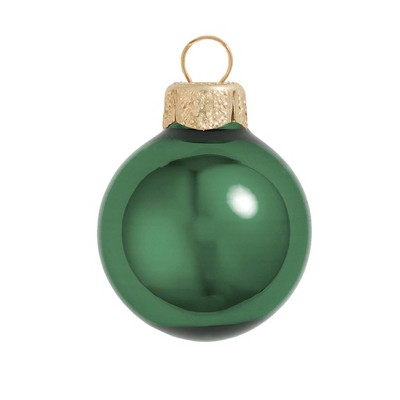 Northlight 6ct Emerald Green Glass Shiny Christmas Ball Ornaments 4" (100mm)