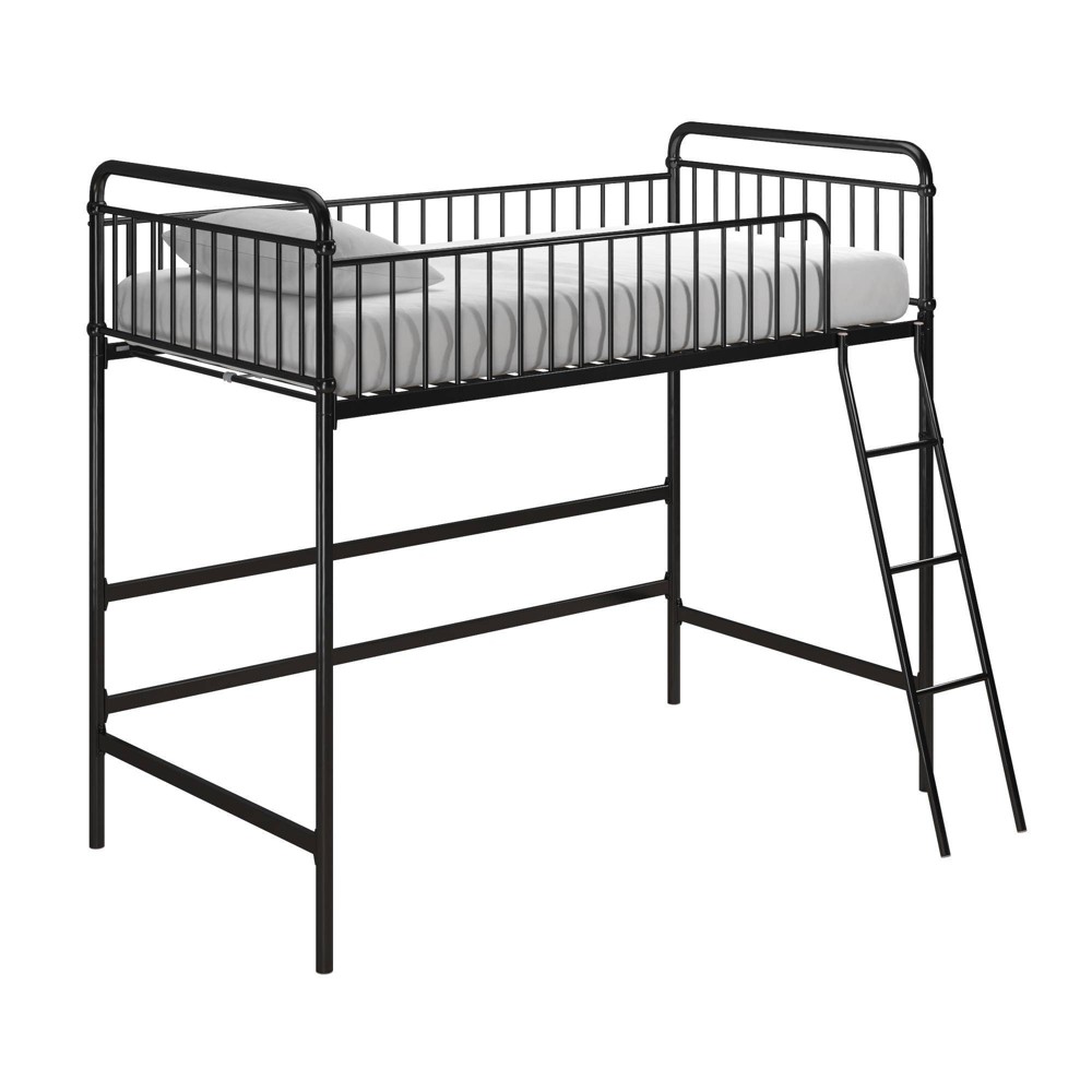 Twin Kaila Metal Loft Bed Black Room Joy For Sale