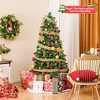 Tangkula 5/6/7 FT Christmas Tree Artificial Xmas Tree w/ 8 Lighting Modes 49/64/80 Warm LED Lights - 2 of 4
