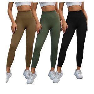 INSPIRE CHIC 3 Packs Women's High Waisted Butt Lifting Cycling Running Workout Control Panties - 1 of 4