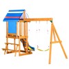JANSNO 3 in 1 Wooden Outdoor Swing Set with Slide, 2 Swings and Climber - 3 of 4