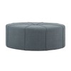Kumasinova 48.5"Chic Round Oversized Polyester Cocktail Ottoman for Living Room,Accent Coffee Table Ottoman Footstool with Plywood Frame - 2 of 4