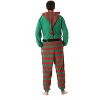 #followme Mens One Piece Christmas Themed Adult Bodysuit Microfleece Hoody Winter Pajamas - 4 of 4