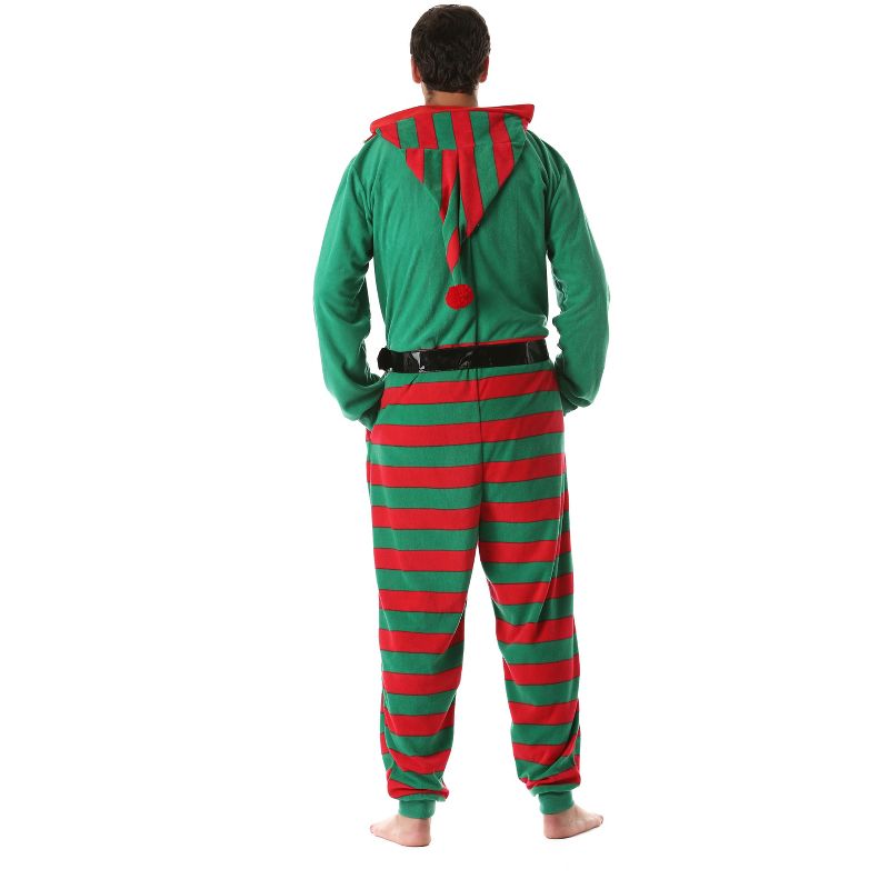 #followme Mens One Piece Christmas Themed Adult Onesie Microfleece Hoody Winter Pajamas, 4 of 5