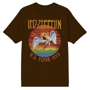 Led Zeppelin U.S. Tour 1975 T-Shirt - Vintage Rock Crew Neck Short Sleeve T-shirt - 1 of 2