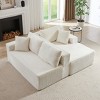 Aukfa 5-Seat L-Shaped Corduroy Sectional Sofa with 5 Pillows, No-Assembly Cloud Couch, High-Density Sponge, Perfect for Apartments - 3 of 4