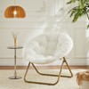 FONTOI Disc Chairs, Folding Saucer Chair with Thick Padded, Folding Cozy Chair for Living Room Bedroom Office, White, 25.59"*32.28"*25.59" - 3 of 4