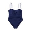 Women's Twist-Front Shirred Full Coverage Bandeau Tummy Control One Piece Swimsuit - Shade & Shore™ - 4 of 4