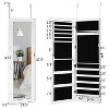 Yukimo Wall Mounted Lockable Mirror Jewelry Cabinet with LED Light, Full-Length Storage Armoire with Adjustable Height Installation - 4 of 4