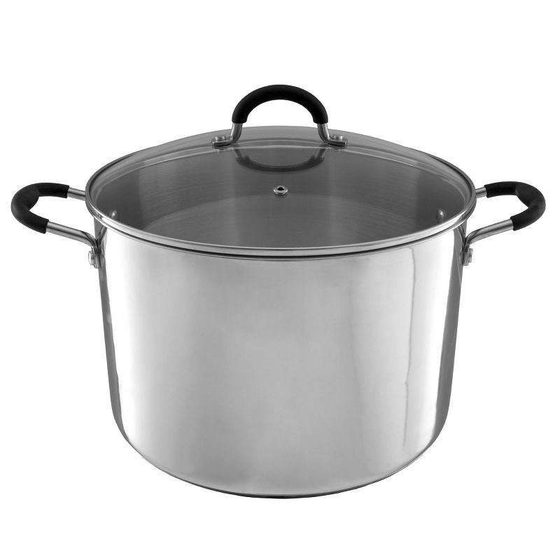 Hastings Home Large Stainless Steel 12-Qt Stock Pot With Lid – 11.5" x 7.5", 4 of 8