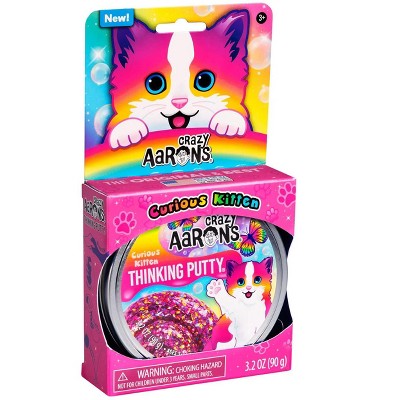 Crazy Aaron's Curious Kitten Putty Pets - Full size 4" Thinking Putty Tin