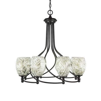 Toltec Lighting Capri 8 - Light Chandelier in  Dark Granite with 5" Natural Fusion Shade