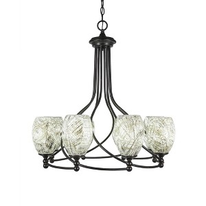 Toltec Lighting Capri 8 - Light Chandelier in  Dark Granite with 5" Natural Fusion Shade - 1 of 1