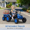 12V Ride On Car for Kids, Ride On Tractor with Trailer, Powered Electric Tractor with Remote Control, 35W Dual Motors - 2 of 4