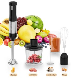 WHALL Cordless Hand Blender, 5-in-1 Immersion Blender with 2000mAh Battery, Beaker, Chopper, Whisk, Milk Frother, BPA-Free, Dishwasher Safe - 1 of 4