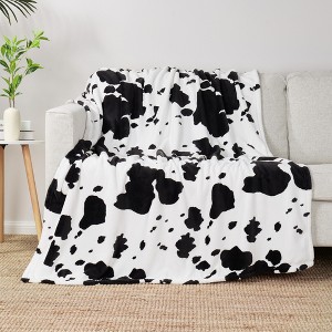Cozy Bliss Cow Print Throw Blanket Plush Blanket - 1 of 4