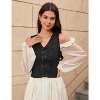 Acekool Women’s Pirate Steampunk Vest – Lace-Up Medieval Bodice, Suede Look Cosplay Waistcoat for Costume or Daily Wear - 4 of 4