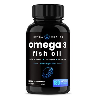 NutraChamps Omega 3 Fish Oil Softgels 180ct