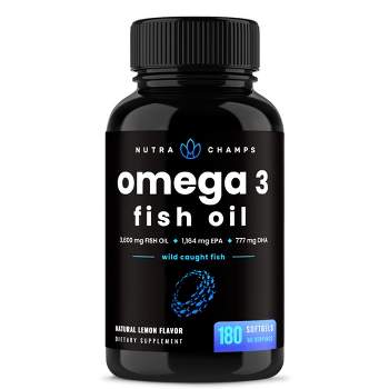 NutraChamps Omega 3 Fish Oil Softgels - 180ct