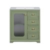 30-Inch Bathroom Storage Cabinet with Soft-Closing Glass Door, Small Bathroom Vanity - image 3 of 4