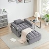 Versatile Lengths Velvet Foldable Sofa Bed with Adjustable Back, Pull-Out Bed and USB Port, Ashtray, Swivel Phone Stand - 3 of 4