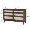 6 Rattan Drawer Dresser with USB Ports and Outlets, Chests of Drawers Storage for Bedroom, Living Room, Hallway, Bedside, Dining Room - 2 of 4