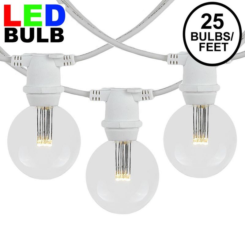 Novelty Lights Globe Outdoor String Lights with 25 In-Line Sockets White Wire 25 Feet, 1 of 10