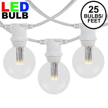 Novelty Lights Globe Outdoor String Lights with 25 In-Line Sockets White Wire 25 Feet