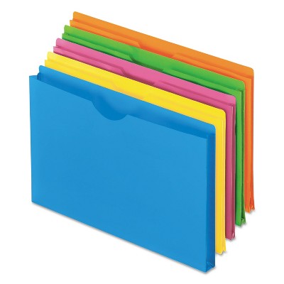 Pendaflex Glow Poly File Jacket Letter Polypropylene Assorted 5/Pack 50992