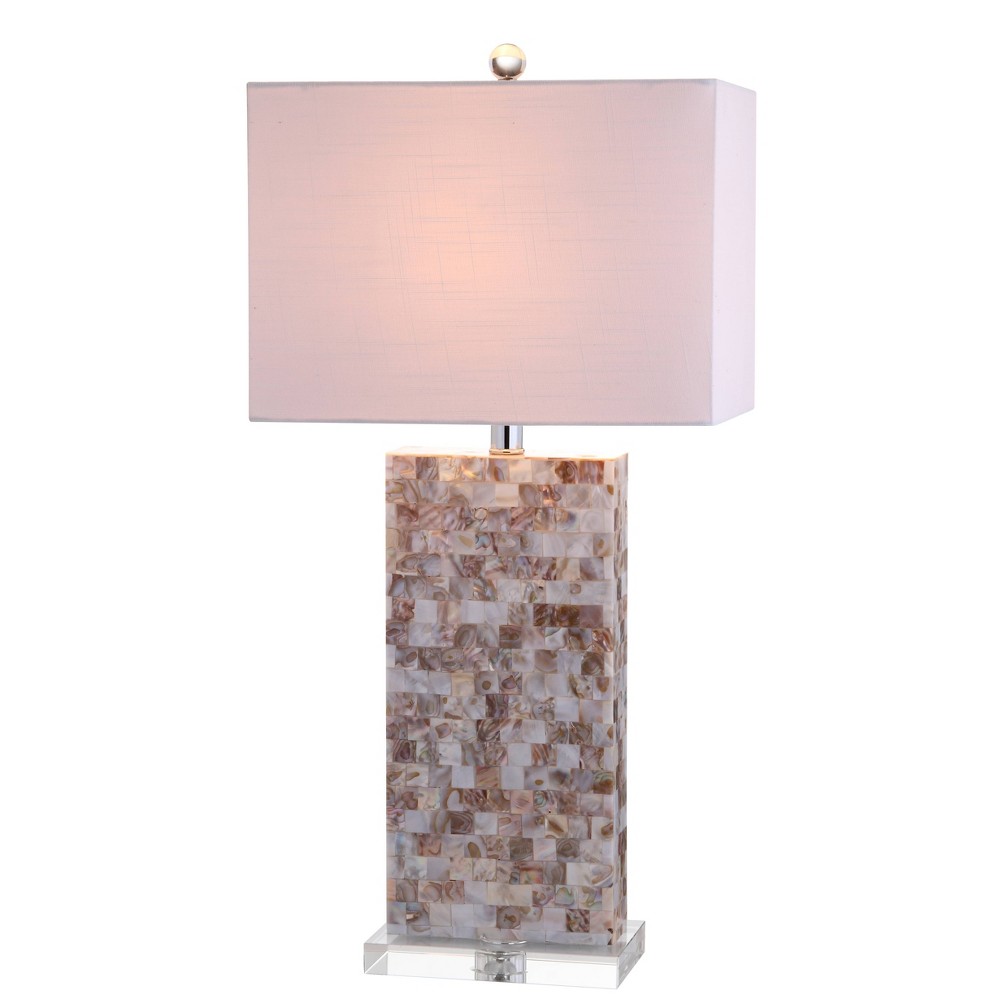 Photos - Floodlight / Street Light 29" Cannon Seashell and Crystal Table Lamp  Beige(Includes LED Light Bulb)