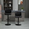 HOMCOM Bar Height Bar Stools Set of 2 with Adjustable Seat, Thick Padded Cushion and Metal Footrest for Home Bar - 2 of 4