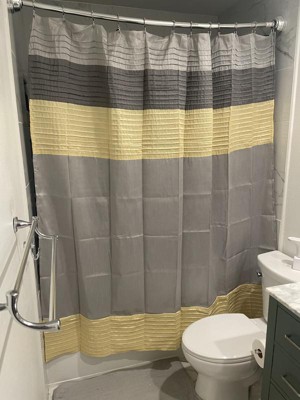 Polyester Faux Silk Shower Curtain Gray/aqua : Target