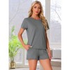 INSPIRE CHIC Womens Pajama Sets 2 Piece Lounge Set Short Sleeve Top and Shorts Soft Pj Set Loungewear Sets Comfy Sleep Sets - 2 of 4